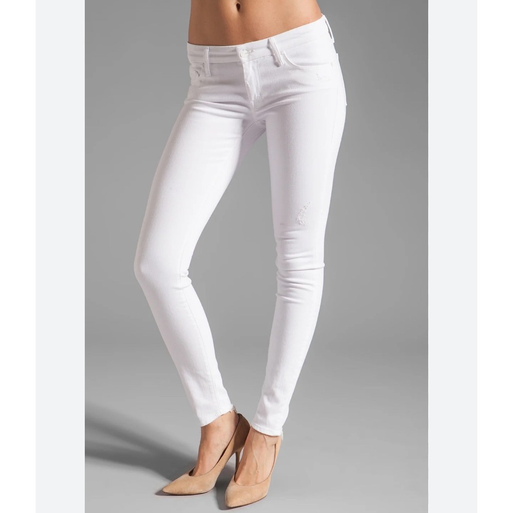 MOTHER The Looker Broken Mirror White Skinny‎ Jeans Women's Size 30
